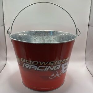 Budweiser Racing Dale Jr Red Bucket‎ with Silver Handle
